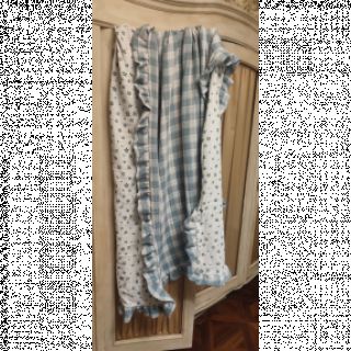 Double gauze/muslin Double sided CHECKS MINI green