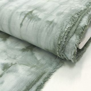 Cotton fabric HAND TIE DYE dark old green
