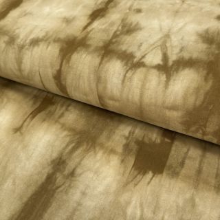 Cotton fabric HAND TIE DYE golden brown