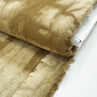 Cotton fabric HAND TIE DYE golden brown