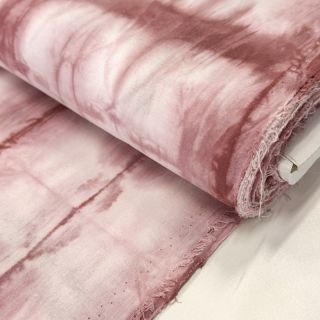 Cotton fabric HAND TIE DYE dark old pink