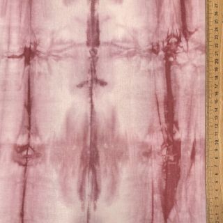 Cotton fabric HAND TIE DYE dark old pink