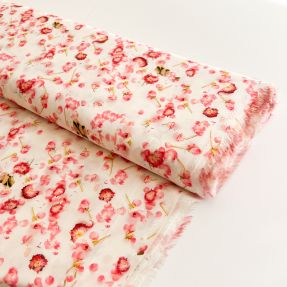 Viscose RAYON POPLIN Pink flowers design B digital print