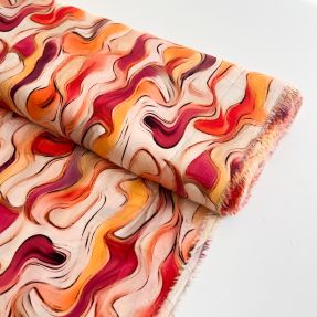 Viscose RAYON POPLIN Wavy design C digital print