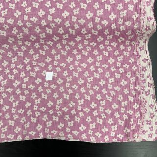 Double gauze/muslin JACQUARD Flowers cerise 2nd class