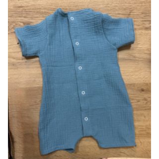 Double gauze/muslin blue shadow ORGANIC