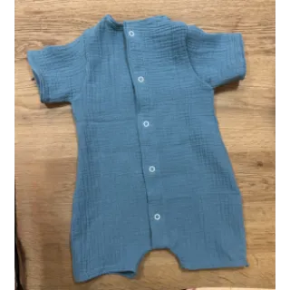 Double gauze/muslin blue shadow ORGANIC
