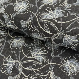 Cotton fabric JEANS EMBROIDERY Lisa design C