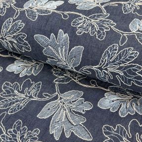 Cotton fabric JEANS EMBROIDERY Lisa design B
