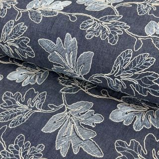 Cotton fabric JEANS EMBROIDERY Lisa design B