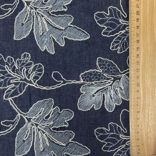 Cotton fabric JEANS EMBROIDERY Lisa design B
