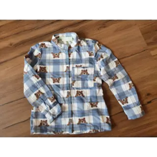 Cotton fabric FLANNEL Bear check jeans
