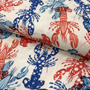 Linen viscose Lobster digital print