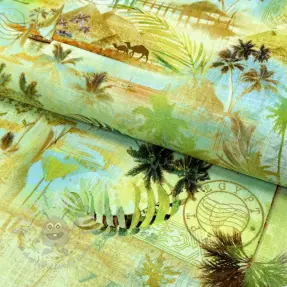 Linen viscose Egypt design A digital print