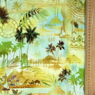 Linen viscose Egypt design A digital print