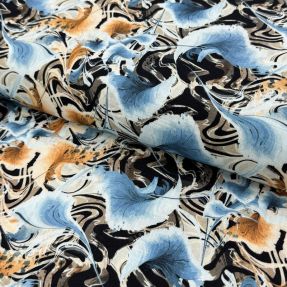 Linen viscose Paint chaos design A digital print