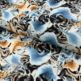 Linen viscose Paint chaos design A digital print