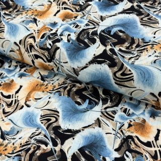 Linen viscose Paint chaos design A digital print