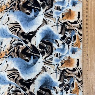 Linen viscose Paint chaos design A digital print