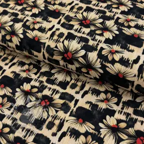 Linen viscose Daisy design B digital print