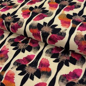 Linen viscose Artificial flower design B digital print