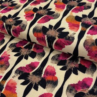 Linen viscose Artificial flower design B digital print