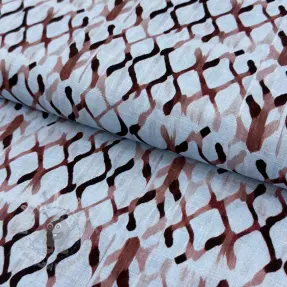Linen viscose Ivy Diamonds design A digital print
