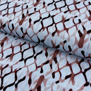 Linen viscose Ivy Diamonds design A digital print