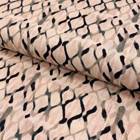 Linen viscose Ivy Diamonds design B digital print
