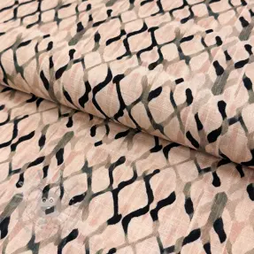 Linen viscose Ivy Diamonds design B digital print