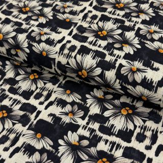 Linen viscose Daisy design A digital print