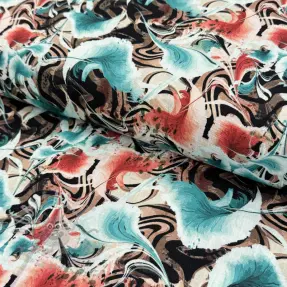 Linen viscose Paint chaos design B digital print