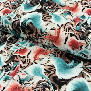 Linen viscose Paint chaos design B digital print