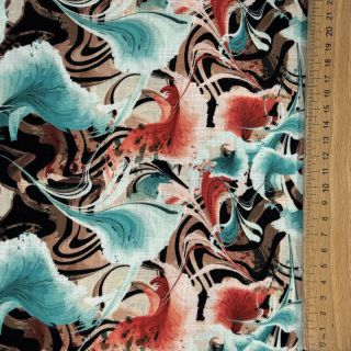 Linen viscose Paint chaos design B digital print