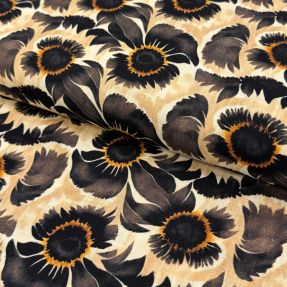 Linen viscose Sunlower design A digital print