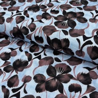 Linen viscose Lotus design A digital print