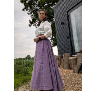 Linen enzyme washed 170 g aubergine