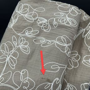 Double gauze/muslin EMBROIDERY Climbing flowers beige 2nd class
