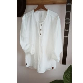 Linen enzyme washed ecru