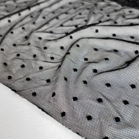 Tulle netting STRETCH Dot black