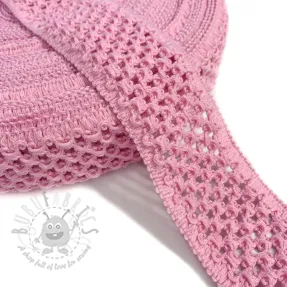 Elastic cotton binding 5 cm pink