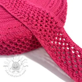 Elastic cotton binding 5 cm fuchsia