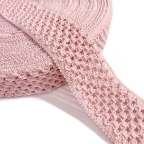 Elastic cotton binding 5 cm light rose