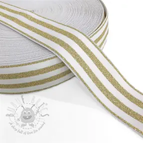 Elastic 4 cm LUREX GOLD off white