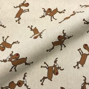 Decoration fabric Linenlook premium Moose Funny Comic