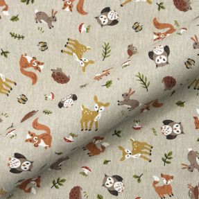 Decoration fabric Linenlook premium Forest Friend Animal