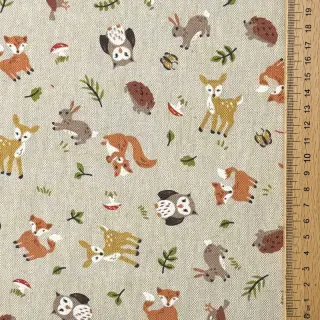 Decoration fabric Linenlook premium Forest Friend Animal
