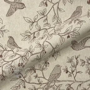 Decoration fabric Linenlook premium Branch Bird Song