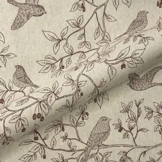 Decoration fabric Linenlook premium Branch Bird Song
