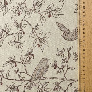 Decoration fabric Linenlook premium Branch Bird Song